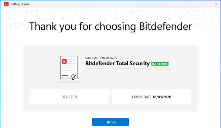 Thank you for choóing Bitdefender