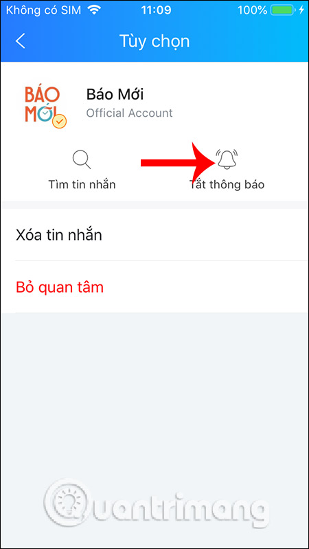 Chọn Tắt thông báo