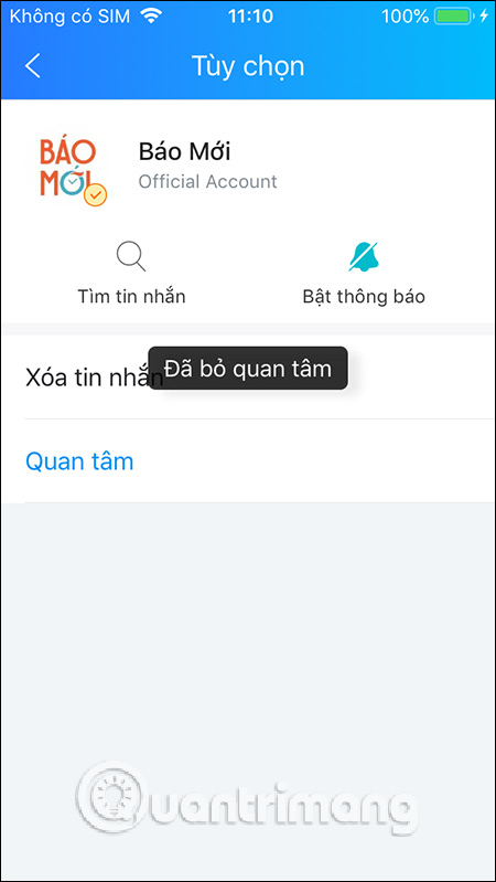 Bỏ quan tâm