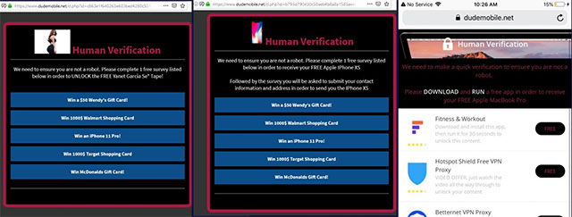 Tất cả các liên kết đều dẫn đến một số trang web trên cùng một tên miền, trong trường hợp này là dudemobile.Net