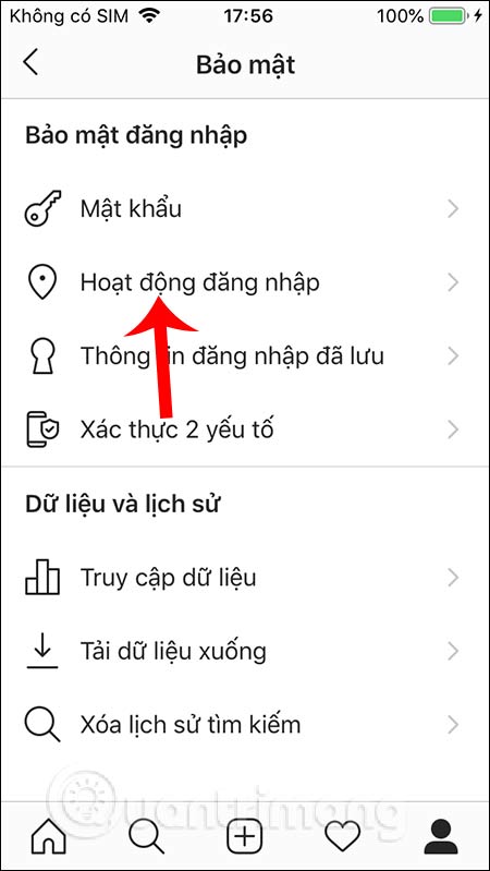 Hoạt động đăng nhập
