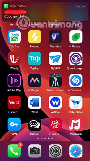 Menu Cài đặt iPhone