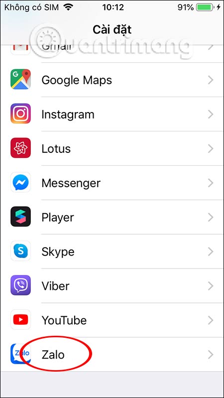 Cài đặt trên iPhone