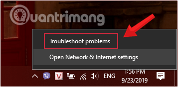 Click chuột phải vào Wi-Fi và chọn Troubleshoot Problems