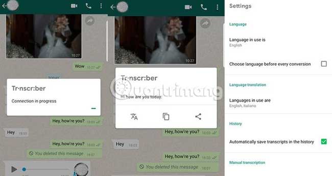 Transcriber for WahtsApp