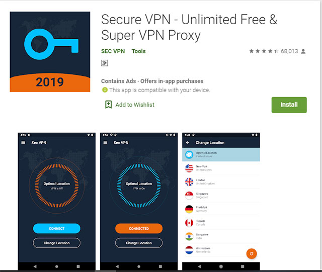 Secure VPN của SEC VPN có thể được coi là công cụ VPN lạm dụng quảng cáo “tồi tệ nhất”.