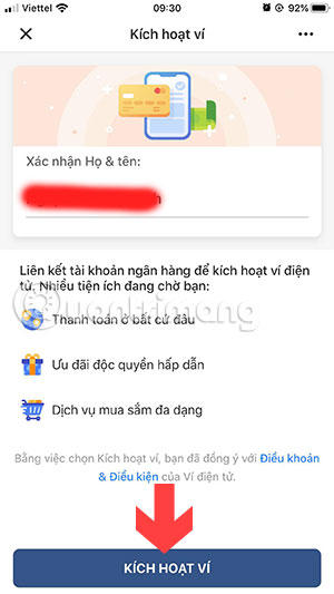 Kích hoạt ví VinID