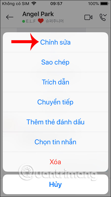 Chỉnh sửa lại tin nhắn