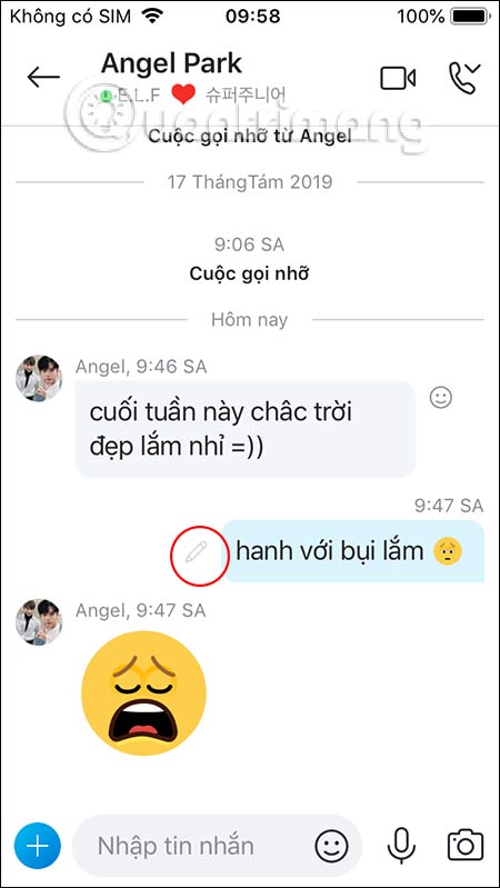 Đổi nội dung sang tin nhắn mới