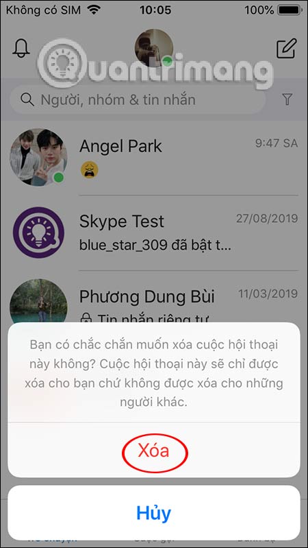 Chọn Xóa