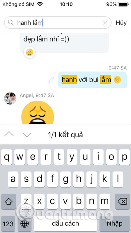 Hiển thị giao diện cuộc hội thoại