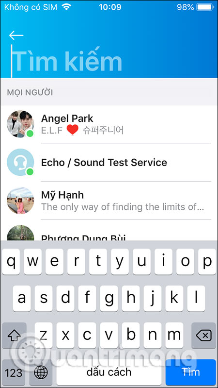 Tìm kiếm tin nhắn