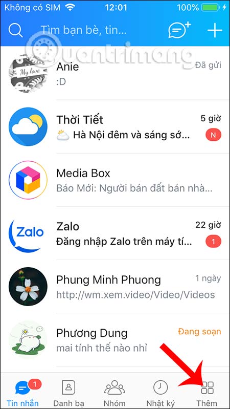 Nhấn Thêm