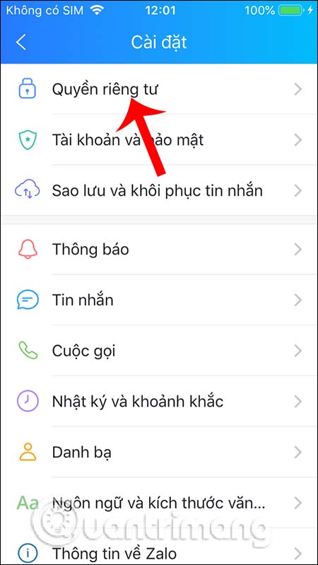 Điều chỉnh quyền riêng tư