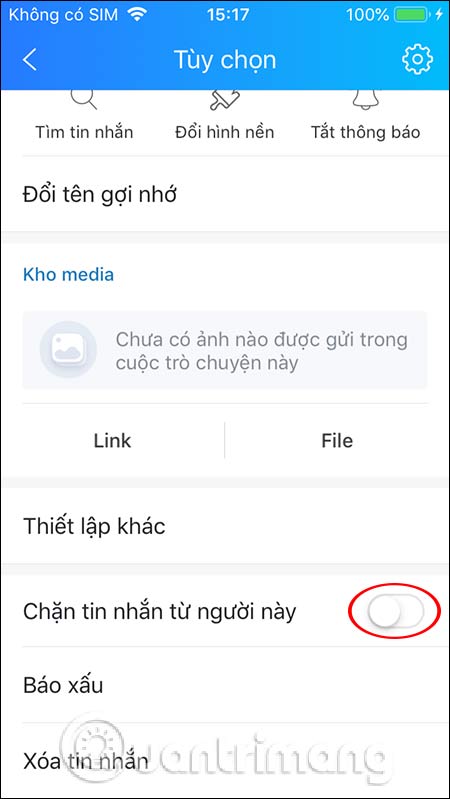 Chặn tin nhắn từ người này