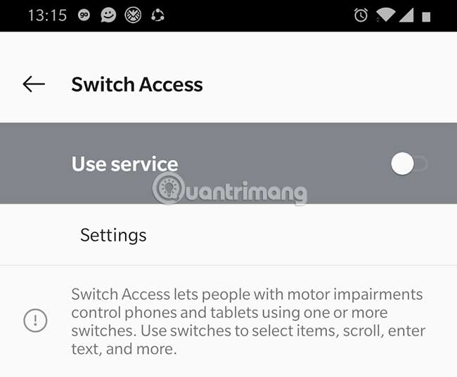 Cuộn xuống cho đến khi bạn thấy tùy chọn “Switch Access” và nhấp vào nó