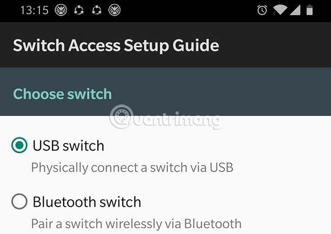 Chọn xem bạn sẽ kết nối switch qua kết nối USB hay sử dụng Bluetooth