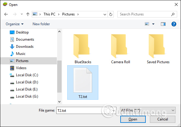 Chọn file cần sao chép
