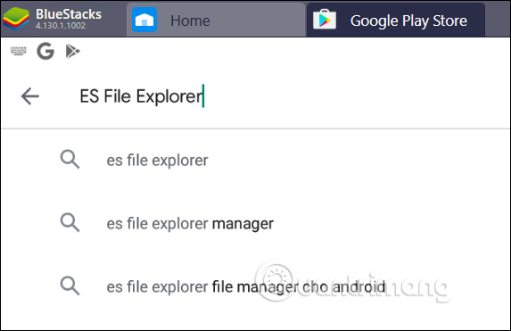 Tìm ứng dụng ES File Explorer