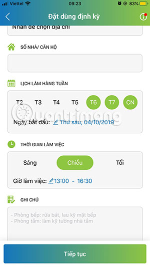 Thuê giúp việc theo định kỳ