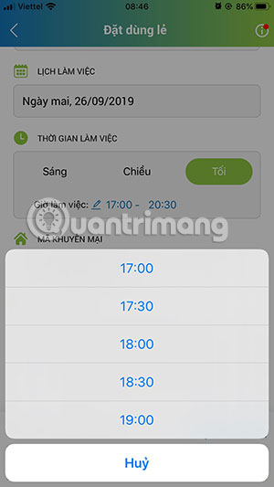 Chọn mốc giờ thuê người giúp việc