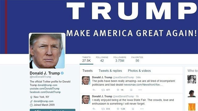 Trong gần 10 năm “chơi Twitter”, ông Trump đã tweet trung bình 10.67 lần một ngày