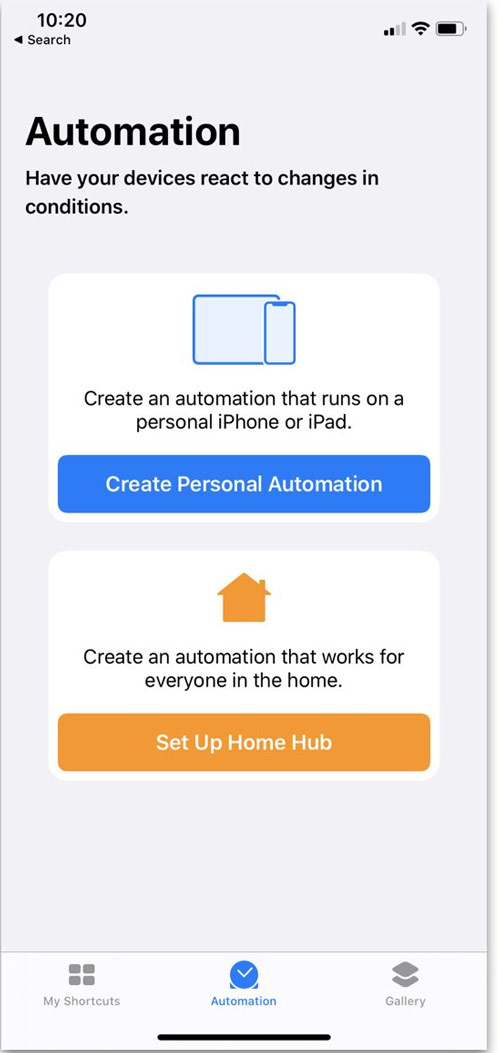 Shortcuts có thêm phần Automation 1