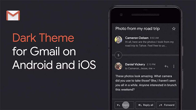 Bản cập nhật ứng dụng Gmail mới cho Android và iOS mang theo chế độ nền tối hiện đã bắt đầu được tung ra 