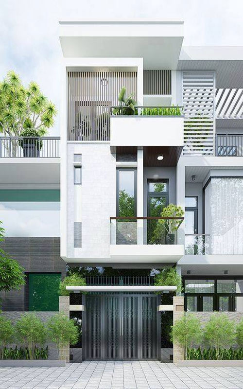 Mẫu thiết kế mặt tiền nhà ống đẹp