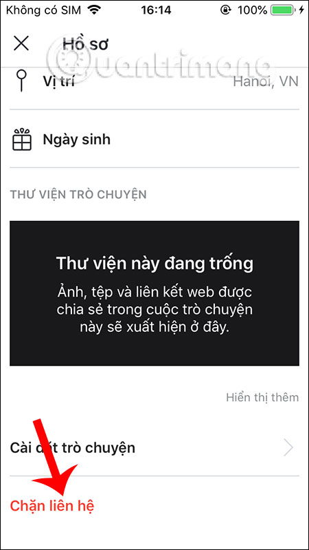 Chặn liên hệ Skype