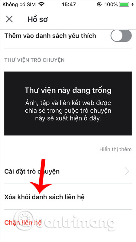 Chọn Xóa người này