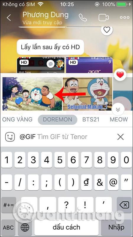 Chọn ảnh gif muốn gửi