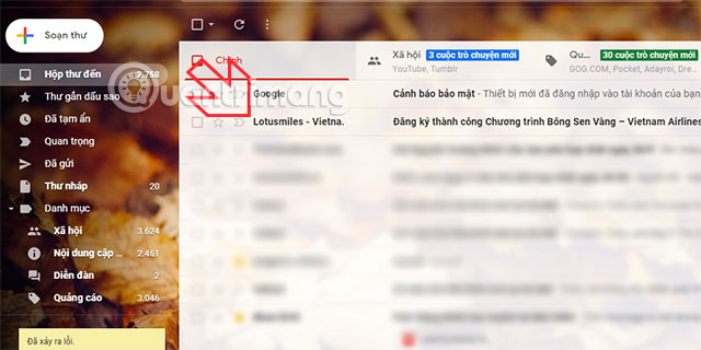 Kiếm tra hòm thư tài khoản đăng ký Bông Sen Vàng