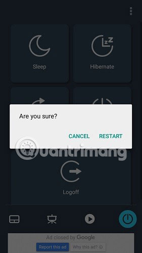 Màn hình ứng dụng dành cho thiết bị di động sẽ nhắc bạn xác nhận lựa chọn với một tin nhắn “Are you sure?”