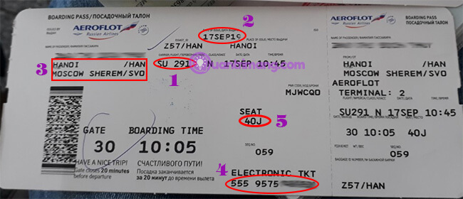 Ảnh chụp vé và thông tin cần lấy