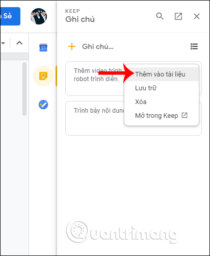 Cách thêm ghi chú Google Keep vào Google Docs - Ảnh minh hoạ 3