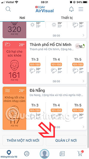 Quản lý thành phố AirVisual