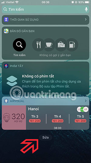 Thêm Widget AirVisual mới