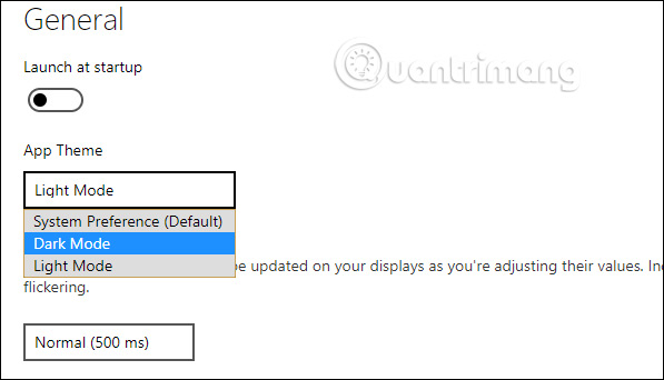 Cài giao diện Settings