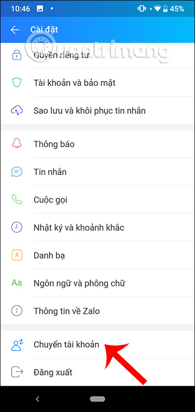 Chuyển tài khoản