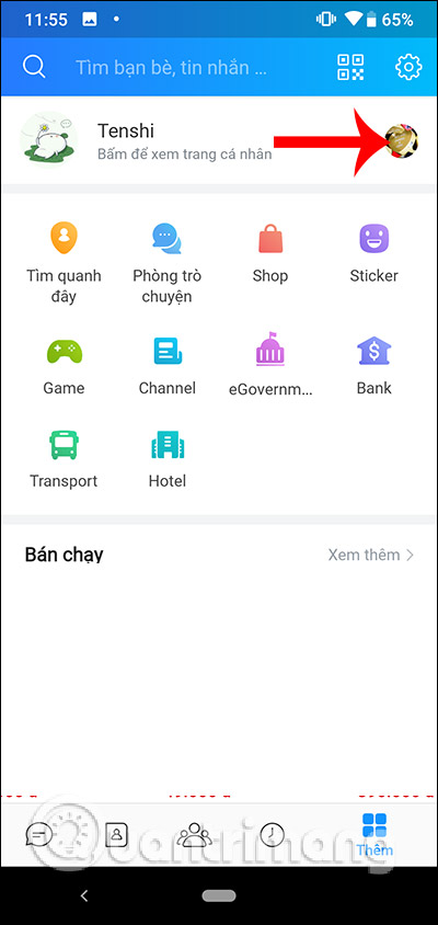 Avatar tài khoản Zalo khác