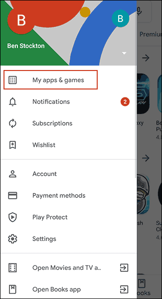 Chạm vào My Apps & Games