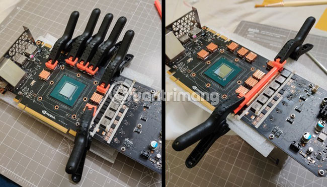 Dùng các kẹp để cố định