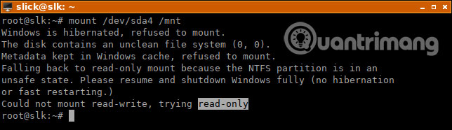 Tại sao không thể ghi trên các phân vùng Windows từ Linux?