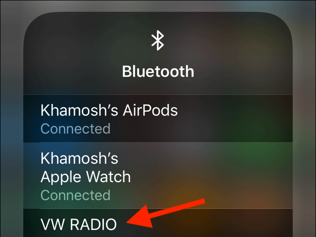 Chạm vào tên thiết bị để kết nối Bluetooth