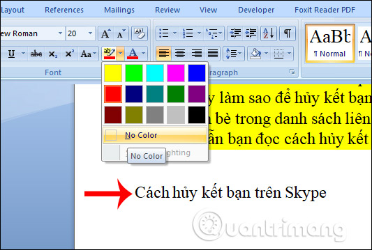 Cách xóa màu nền văn bản Word - Không bị rối mắt, rối chữ ...