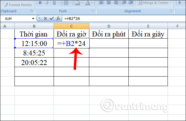 Cách chuyển đổi thời gian trong Excel - Ảnh minh hoạ 2