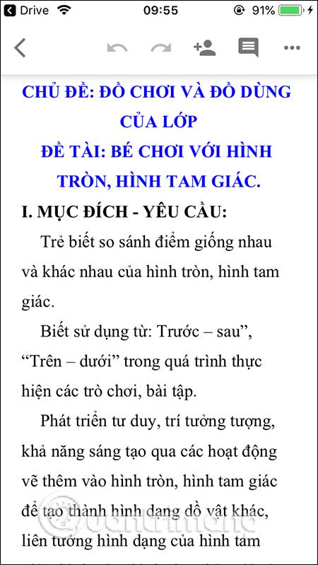 Hiện nội dung tài liệu trong Docs