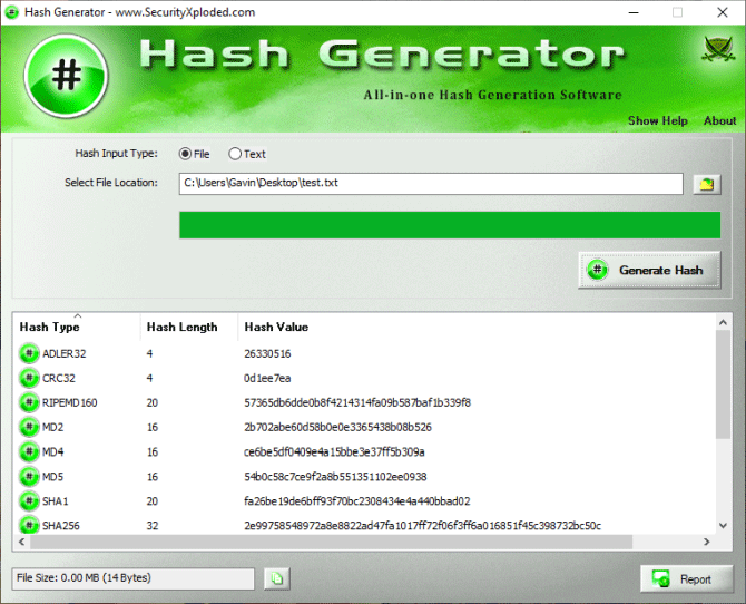 Phần mềm Hash Generator