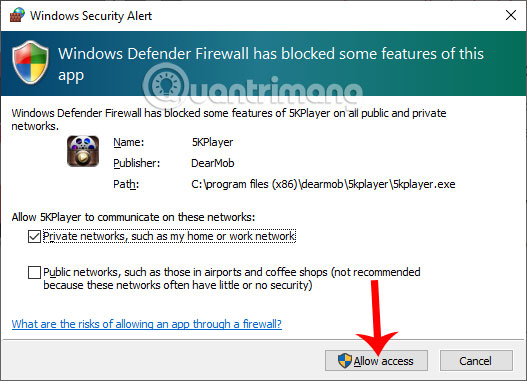Cho phép sử dụng